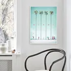 Скандинавский плакат минималистичный Пляжный Пейзаж холст для посещения города Майами картина голубое небо Печать Настенная картина для гостиной домашний декор