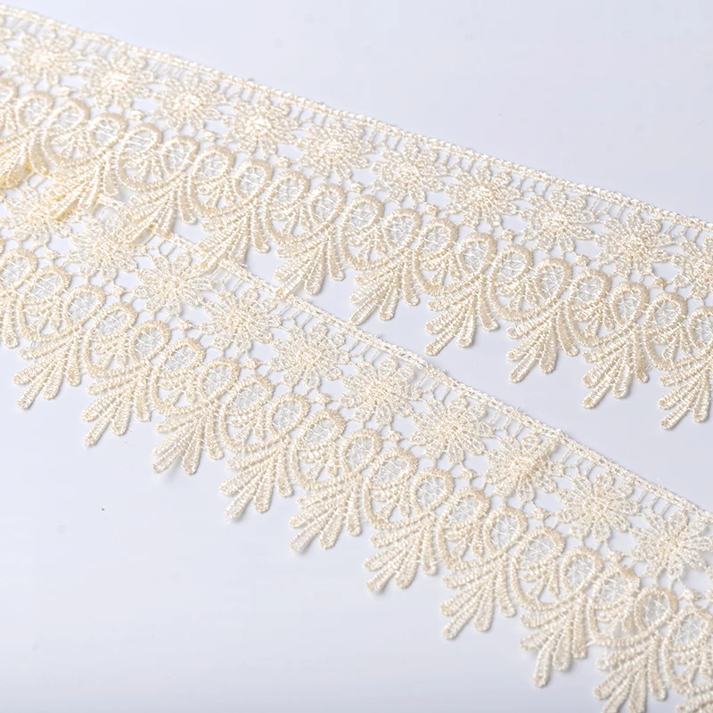 Вышитая кружевная ткань Cusack 2 ярда 8 см Обрезанные ленты для одежды отделка из