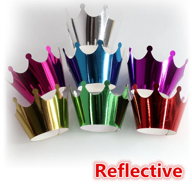 

1000pcs Royal Crown Reflective Muffin Cupcakes Paper Cup Oilproof Cake Mold Liner Tray Wedding Caissettes Cupcake Paper Cases