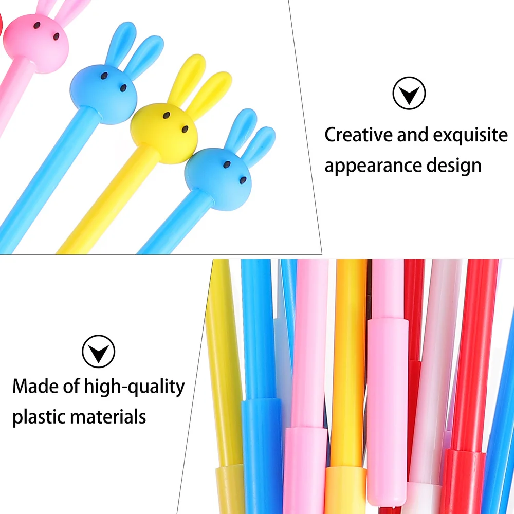

16Pcs Study Roller Pens Colored Student Ink Pens Cartoon Rabbit Sign Pens