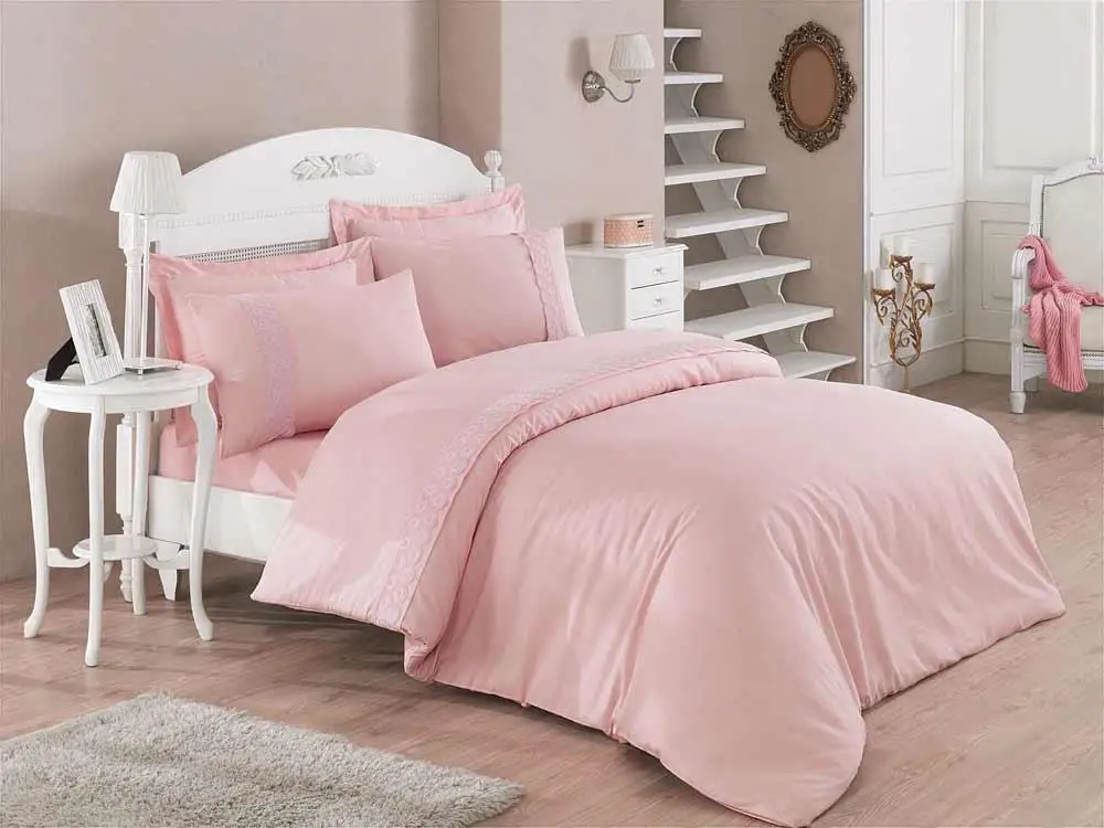 

Cotton Box Embroideries Satin Duvet cover set Marla Powder