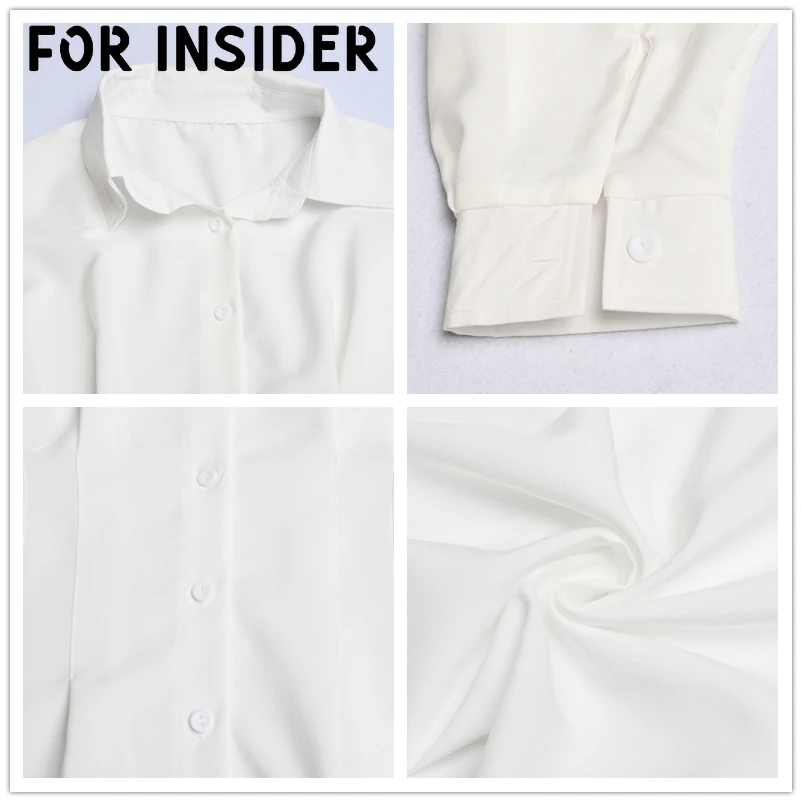 Белая рубашка с длинным рукавом мини платье женское элегантное офисное туника