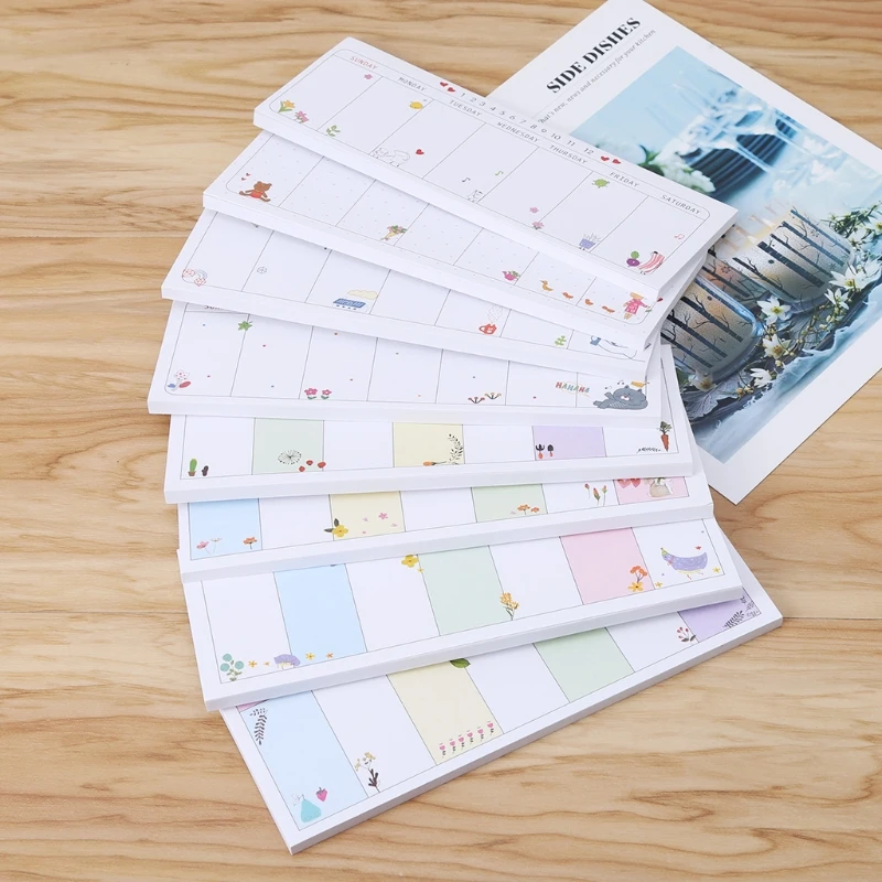 

Cute Week Plan Sticky Note Memo Pad Notebook Bookmark Student Office Stationery