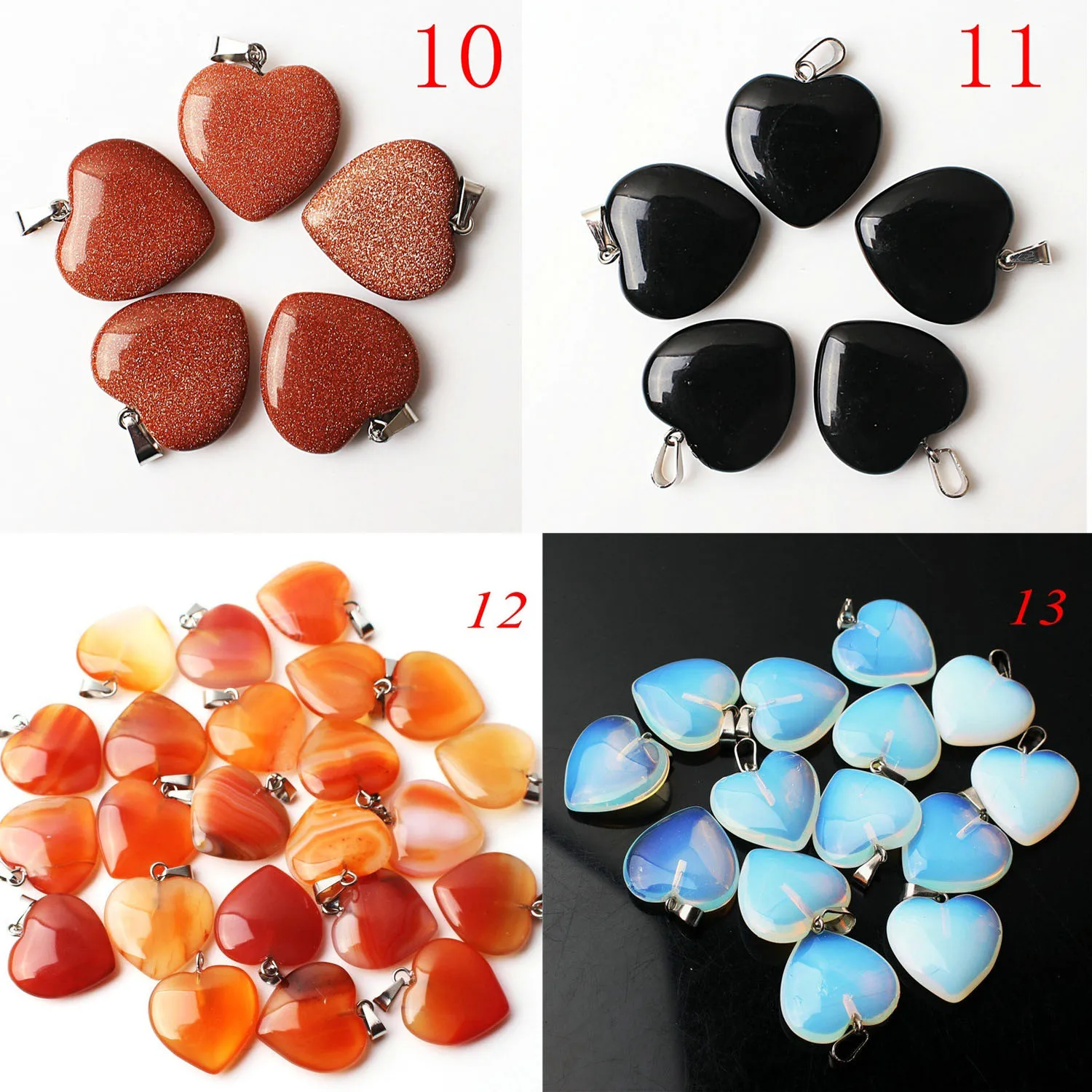 Бусины с кристаллами в форме сердца 20 мм 5 шт.|Камни| |