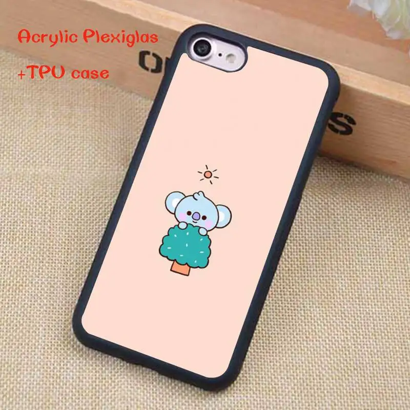 

Lovely Animal sleeping koala Phone Case For iphone 11 Pro Max X XR XS SE 2020 6S 7 8 Plus Acrylic Plexiglass TPU