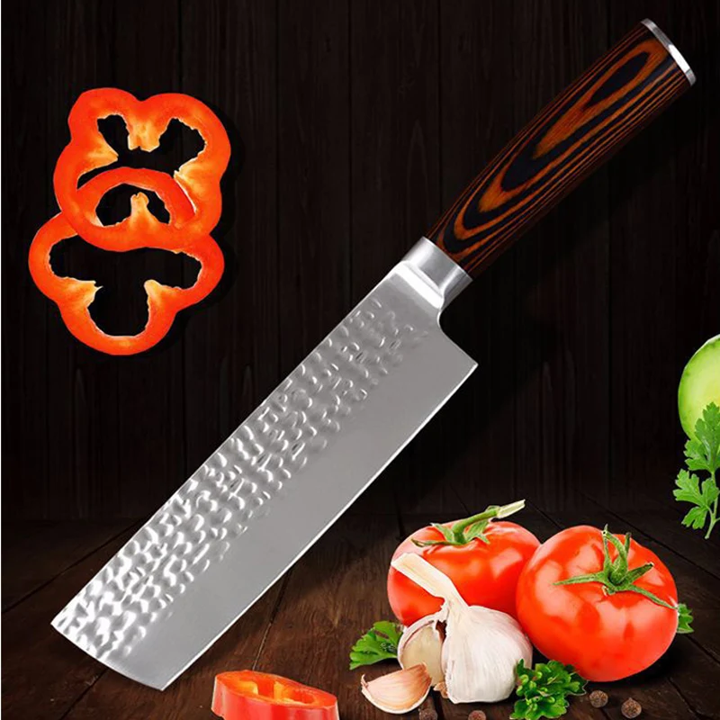 Нож шеф повара Liang Da кухонный японский резец мяса мясника овощей накири из
