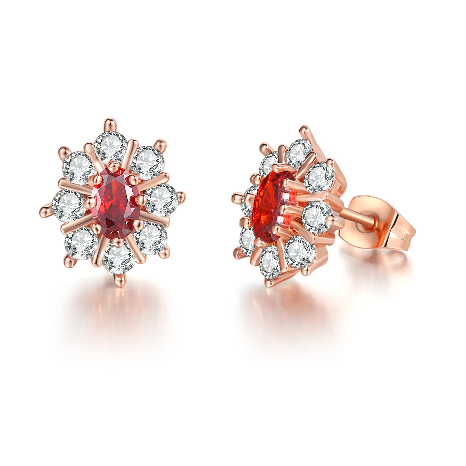 Женские винтажные серьги с подсолнухом цвета розового золота кристаллами и