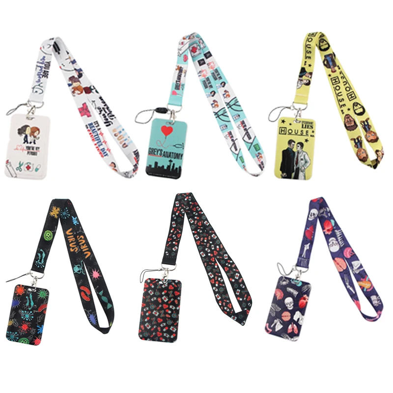 

FD0630 Grey's Anatomy Keychain Neckband Lanyard USB ID Card Badge Holder Mobile Belt Lanyard Mobile Phone Accessories For Doctor