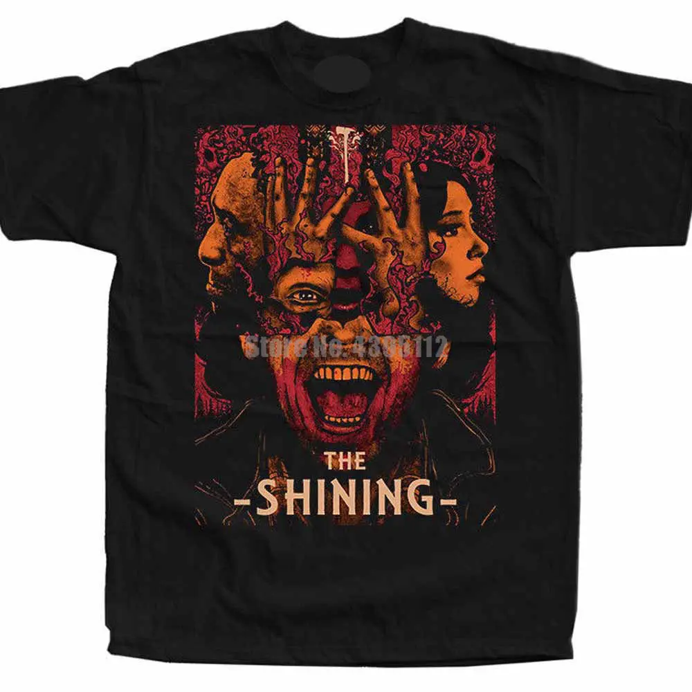 Женская уличная футболка Shining S Kubrick черный и белый цвета Xxxxl|Мужские футболки| |