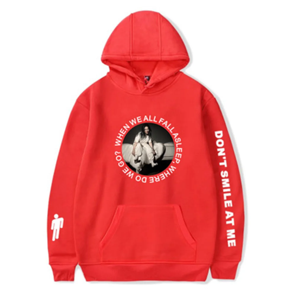 Billie Eilish Толстовка Мужская Черная Толстовка пара Billie Eilish Толстовка простая сохраняющая тепло Женская толстовка одежда