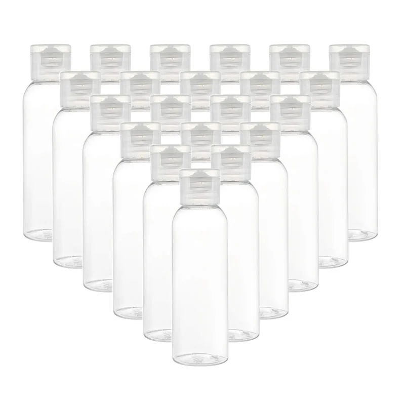 

30pcs 10ML - 100MLPlastic PET Clear Flip Lid Lotion Bottles Cosmetic Shampoo Sample Containers Travel Liquid Refillable Vials