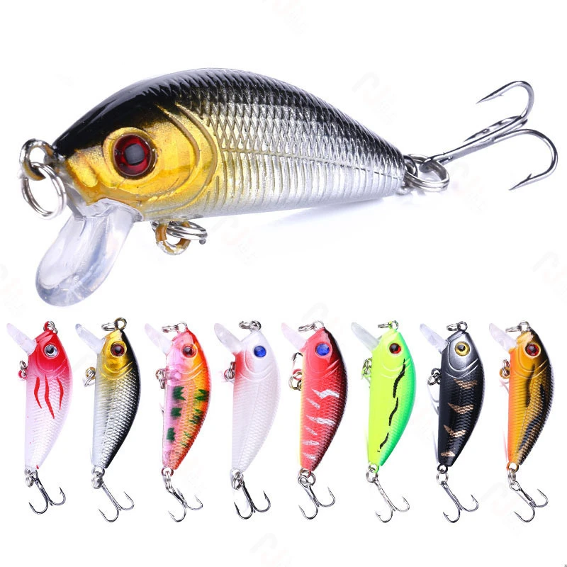 

1PCS Minnow Fishing Lures 50mm3.6g Topwater Hard Bait Jig 3D Eyes Crankbait Carp Striped Bass Pesca Tackle SwimBait
