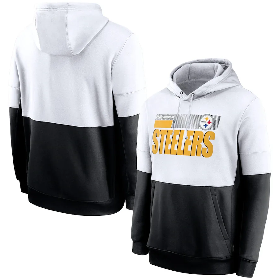 

Pittsburgh Men Sweatshirt Steelers Sideline Impact Lockup Spring Autumn Pullover Hood American football Casual Patchwork Hoodie