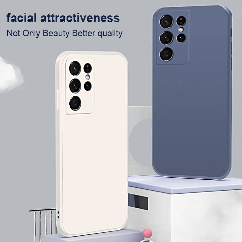 Silicone Phone Case For Samsung Galaxy S21 Ultra Plus S20 FE Protective Full Cover Case For Samsung S 21 Ultra Protection Caqa