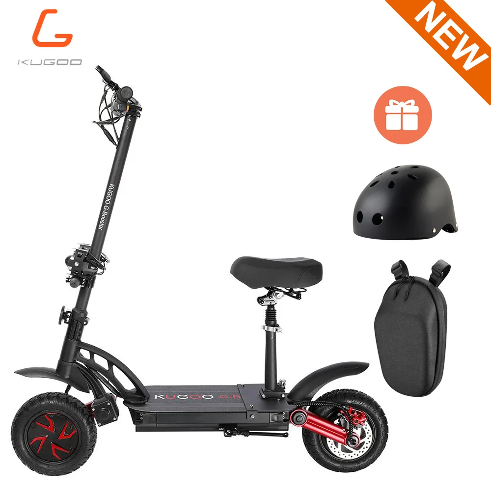 [PL сток] KUGOO G-Booster Спортивный Электрический скутер 55 км/ч 800 Вт 2 приводных мотора 85 км Диапазон 10 дюймов сотовая Взрывозащищенная шина - Цвет: Black