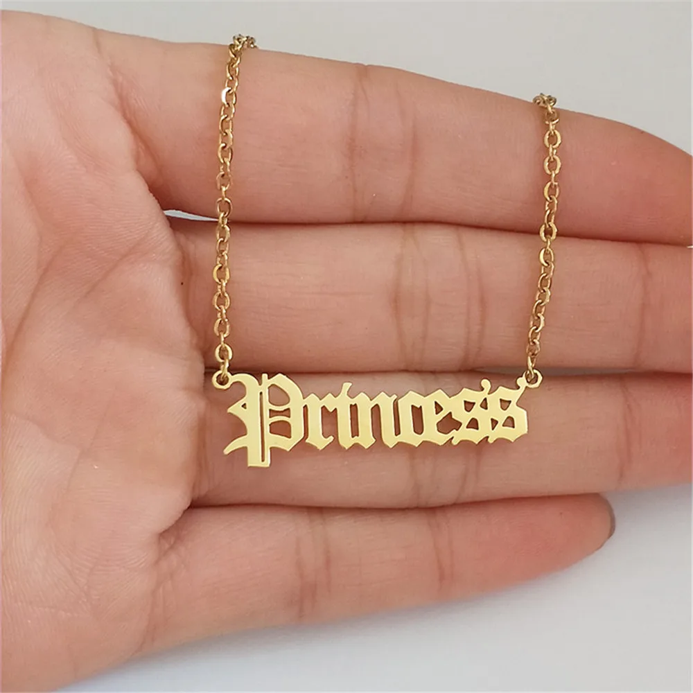 Цепочка-чокер женская из нержавеющей стали с подвеской в виде букв 10 шт. |