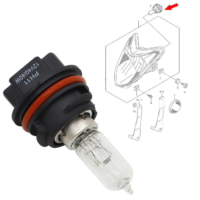 

Супер белая лампа для фар SUZUKI QUADSPORT RACER LTZ 250 400 LTR 450 OEM 40 Вт лампа для фар 09471-12217