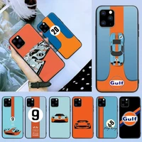 gulf racing car brand phone case for iphone 6 7 8 plus 11 12 promax x xr xs se max back cover