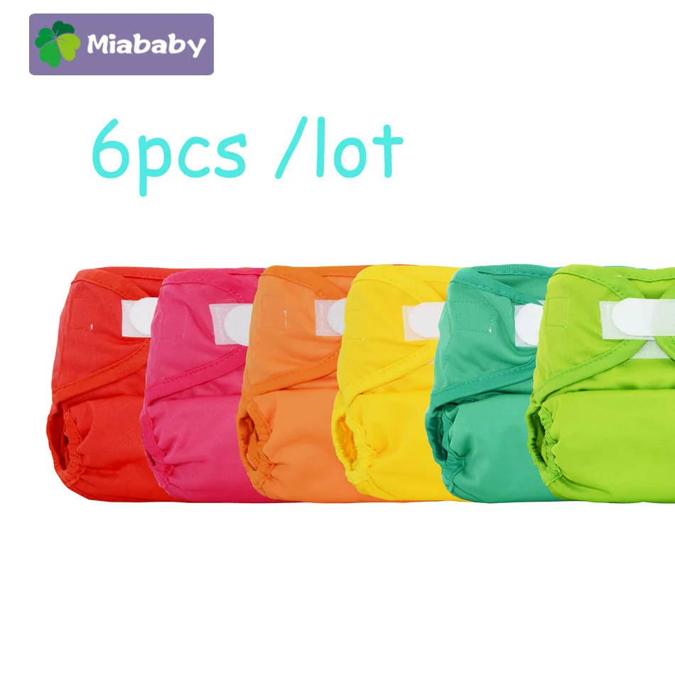 Miababy 6 шт./партия, оптовая продажа, один размер, тканевый чехол для подгузников, водонепроницаемый, дышащий и многоразовый, простой в использовании, такой же, как и одноразовый ребенок
