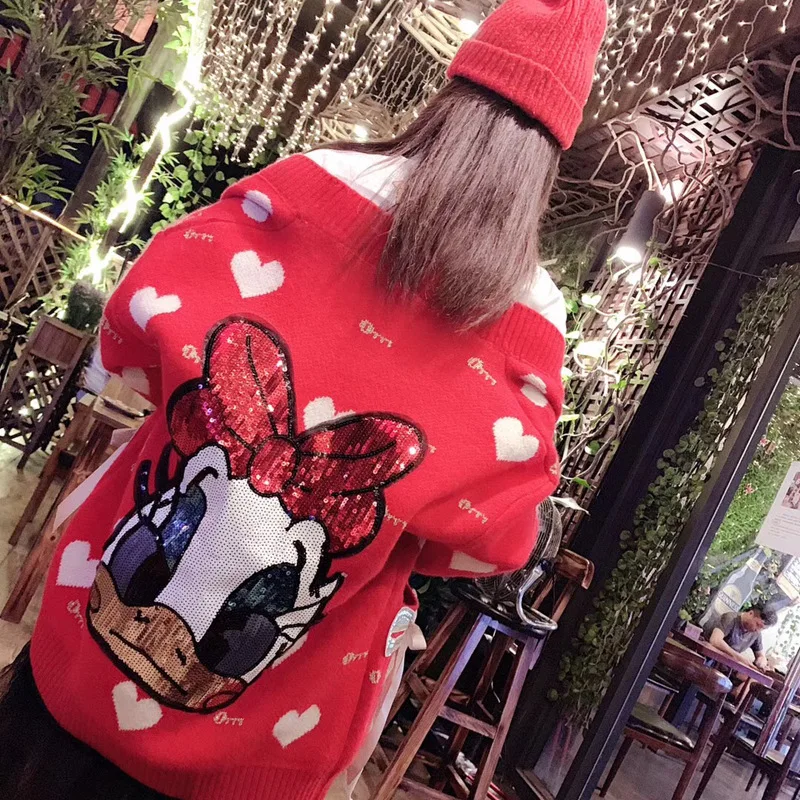 Женский вязаный кардиган в стиле пэчворк с пайетками v образный вырез