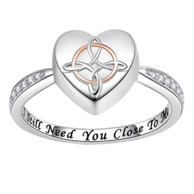 

Charm Silver Knot Urn Ring for Ashes Hold Loved Ones Forever in My Heart Cremation Jewelry Urns Ring for Women