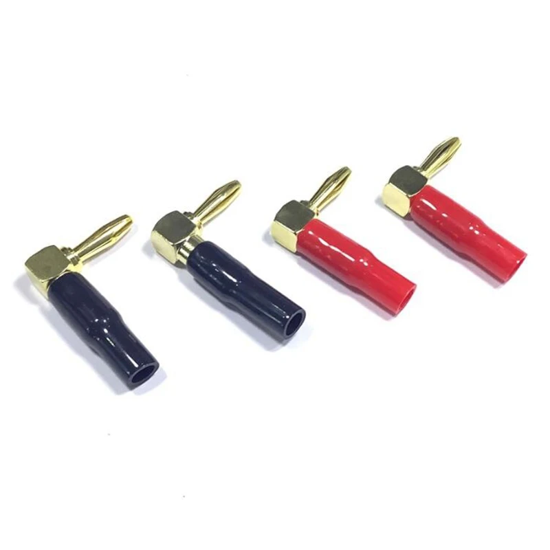 8 шт. 4 мм L разъем типа банан красный + черный 90 градусов усилитель колонка