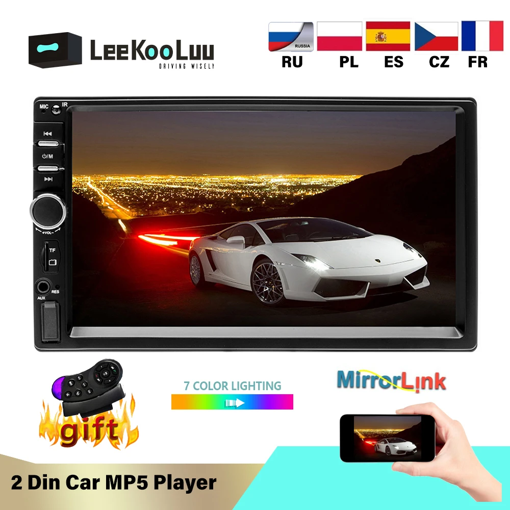 LeeKooLuu автомобильный радиоприемник 2 Din MP5 мультимедийный плеер Bluetooth Android