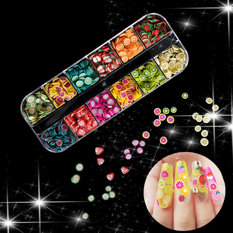 

Mixed 3D Fruit Slices Sticker Polymer Clay DIY Designs Slice Fruit Nail Art Sliders Nails Art Decors Women Nail Tips Manicure