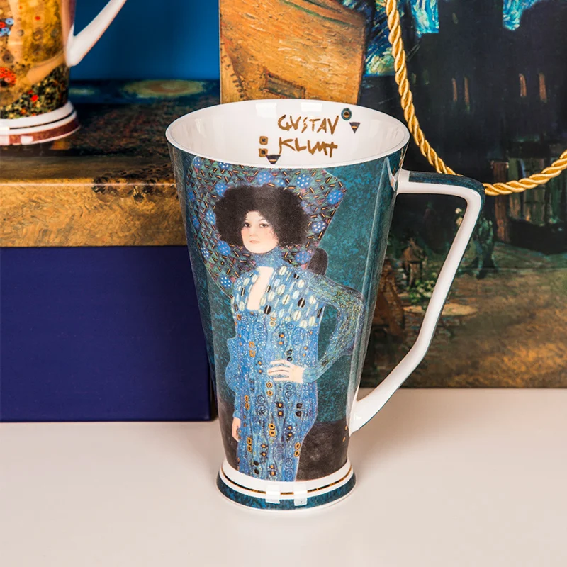 Klimt Painting Design Fine Bone China Coffee Cup Mug &amp Travel Ceramic With Gift Box | Дом и сад