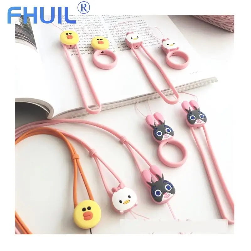 Custom Kawaii Duck mobile phone hand straps Neck Strap Lanyards for keys ID Card Gym USB Hanging Rope lanyard keychain Rinker