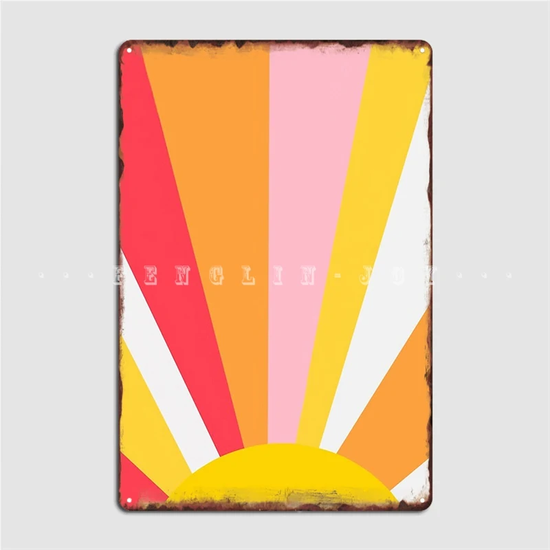 Солнечные лучи Плакат Металлический налет клуб паб гараж проектирование