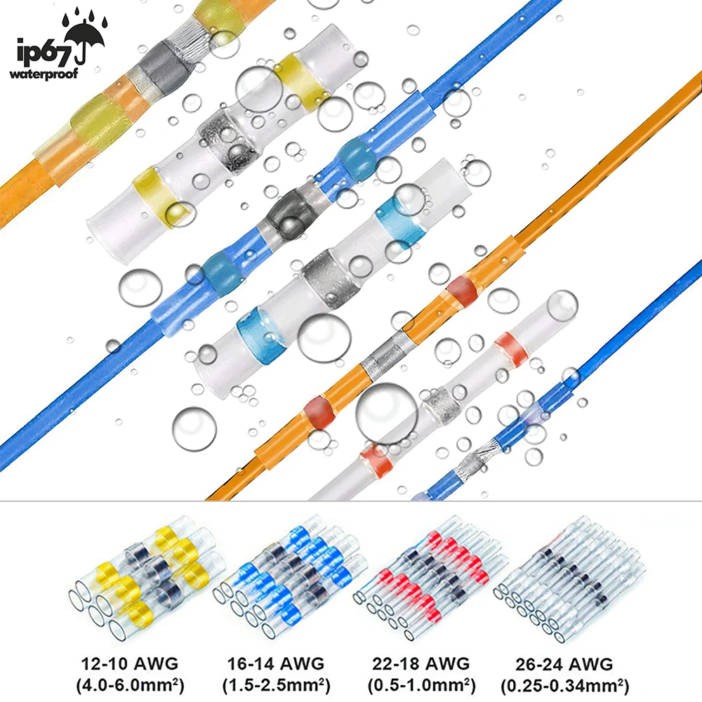 800 шт. провода для пайки разъемы терм усадочная с припоем кольцо электрической