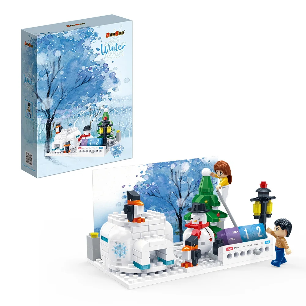 banbao four seasons winter pencil vase photo frame phone holder building blocks office tools for valentines christmas gifts free global shipping