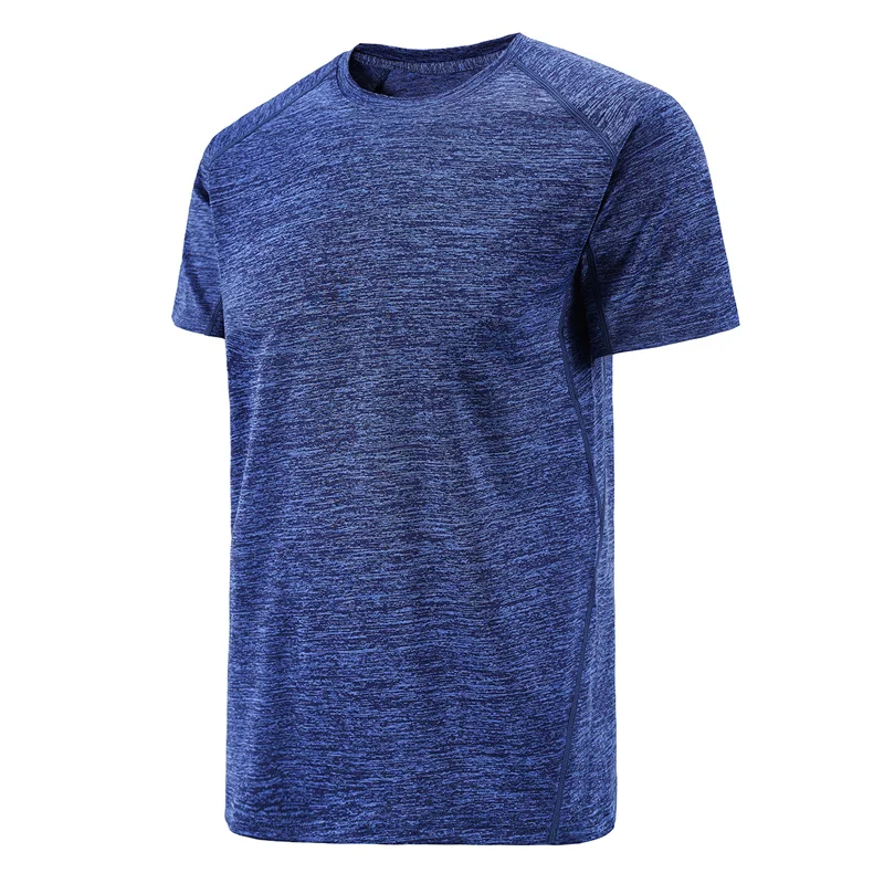 Спортивные футболки для мужчин эластичные Топы с коротким рукавом спортзала