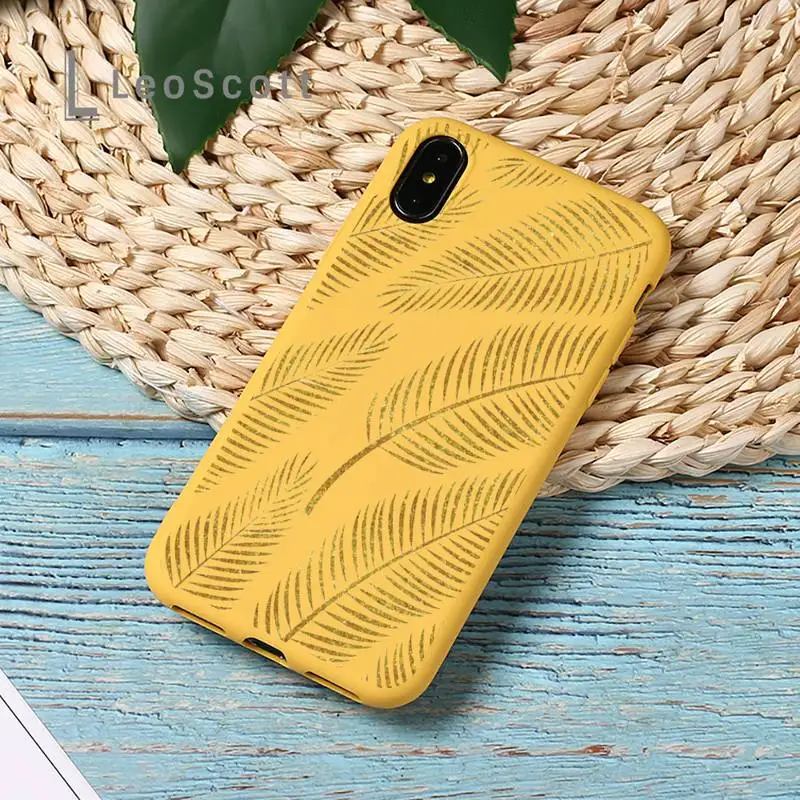 

Golden leaf flower love leopard print Phone Case Candy Color for iPhone 11 12 mini pro XS MAX 8 7 6 6S Plus X SE 2020 XR