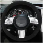 Для Subaru Outback 2010 2011 2012 Legacy 2009-2012 черная замша DIY ручной работы чехол рулевого колеса автомобиля