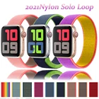 Ремешок нейлоновый спортивный для Apple Watch 44 мм 42 мм 456 SE, женский браслет для смарт-часов Iwatch 40 мм Series 3 38 мм