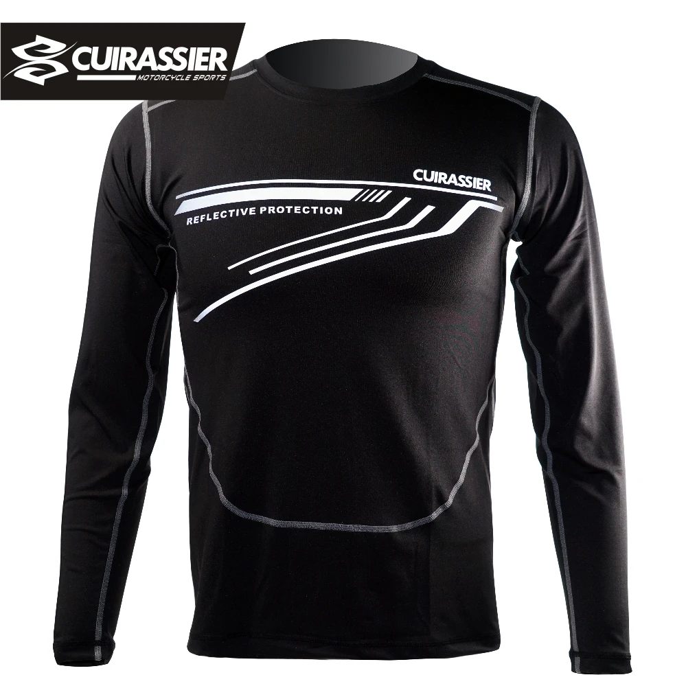 Cuirassier High Reflective LED Bright Quick Dry Underwear Motorcycle Skiing Armor Moisture absorption Winter Warm Shirts Men's |