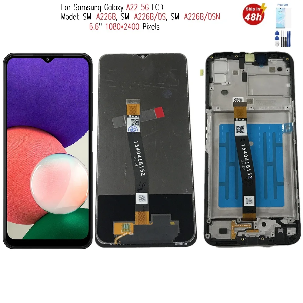 

6.6 Inch Lcd for Samsung Galaxy A22 5G Lcd SM-A226B A226 Display with Frame Touch Panel Screen Digitizer for Samsung A22 5G LCD
