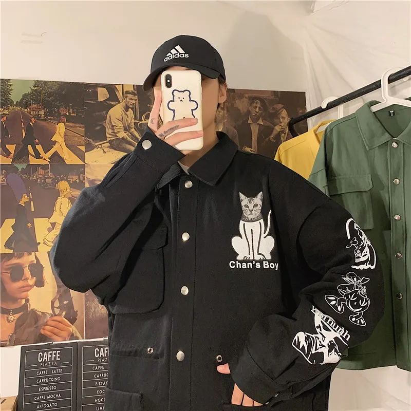 Мужская джинсовая куртка стильная в гонконгском стиле парная модная красивая