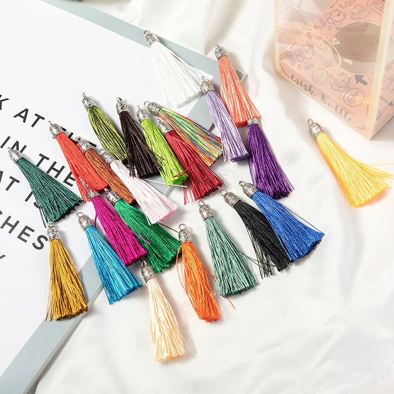 

Sansango 20pcs Mixed Color Tassel Findings Silk Polyester Charms Pendant Drop Earring Tassel For Jewelry DIY Making Accessories