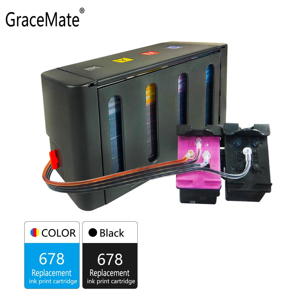 GraceMate 678 СНПЧ чернила для принтера Hp XL Deskjet 2515 3515 1018 1518 2548 3548 4518 2648 картриджи
