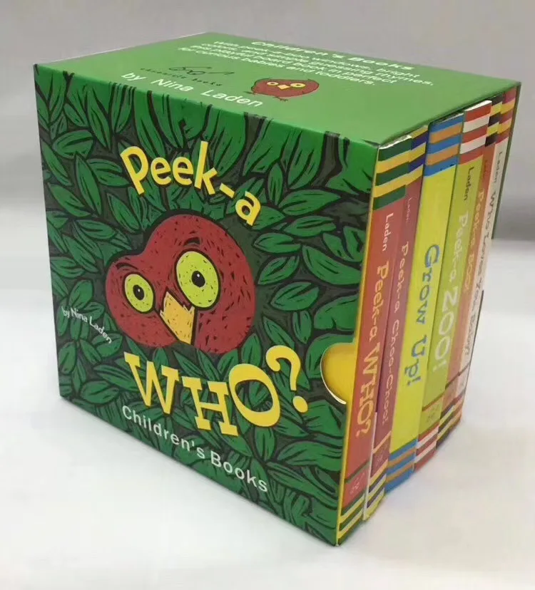 6 Books Peek a who English Enlightenment Books Hide and seek game hole cardboard book Helping Child to read