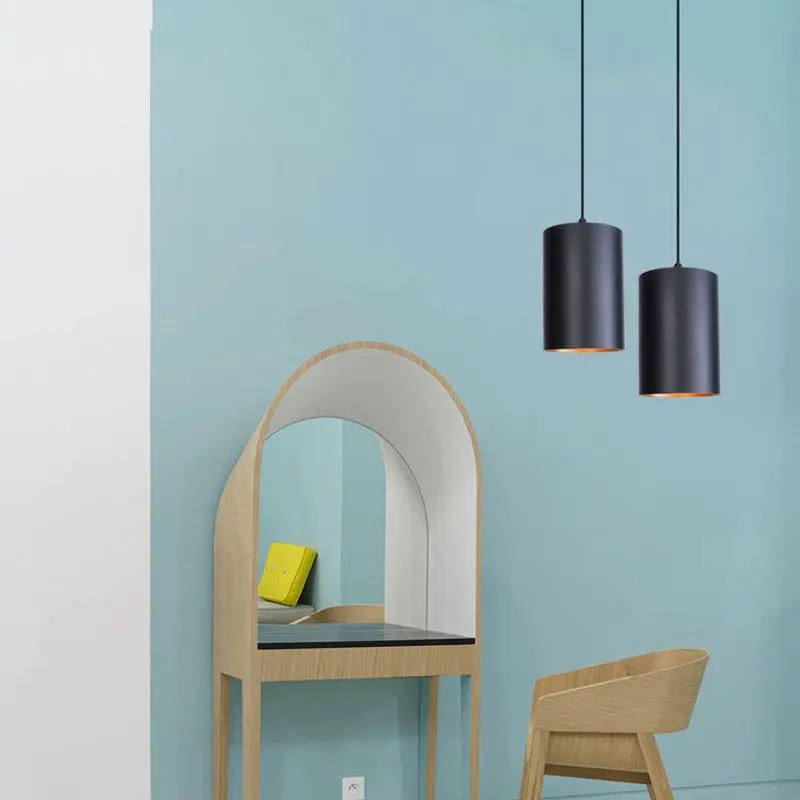 Цилиндрический винтажный подвесной светильник в скандинавском стиле