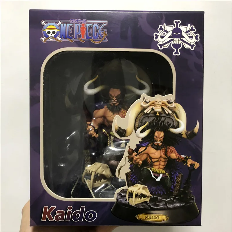 

Anime One Piece Kaido Quatro Four Emperors Sittingg Ver. Luffy Fighter PVC Action Figures OP Luffy Zoro Sanji Collectibles Model