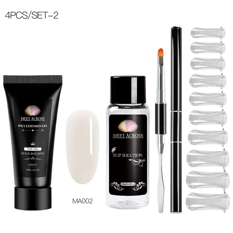 30 мл полигель для наращивания ногтей прозрачный розовый дизайн УФ гель