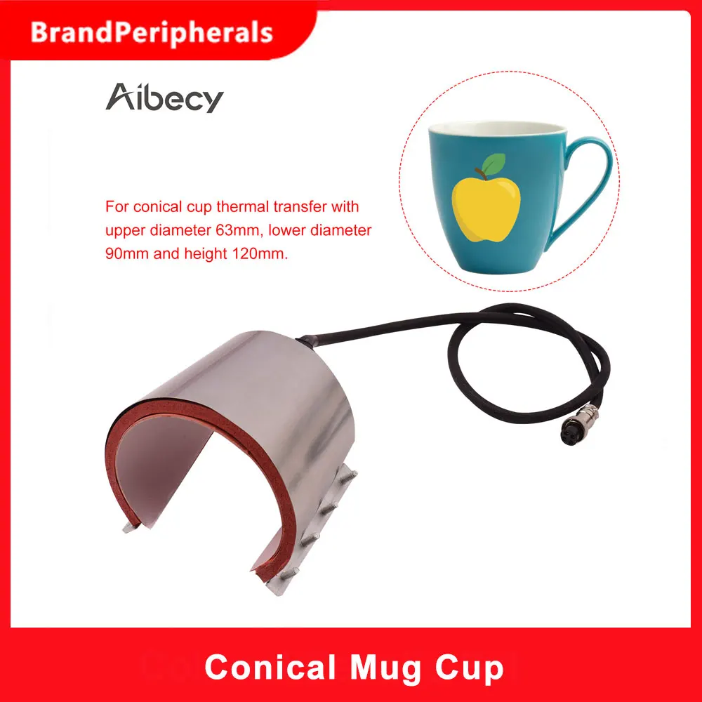 

Aibecy Conical Mug Cup Press Heating Transfer Attachment Silica Gel 12oz 110V for Heat Press Machine Transfer Sublimation