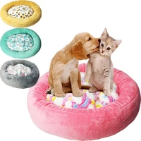 winter pet cat dog bed comfortable round mat dog house warm pet nest for teddy chihuahua detachable bed with mat sleeping bed