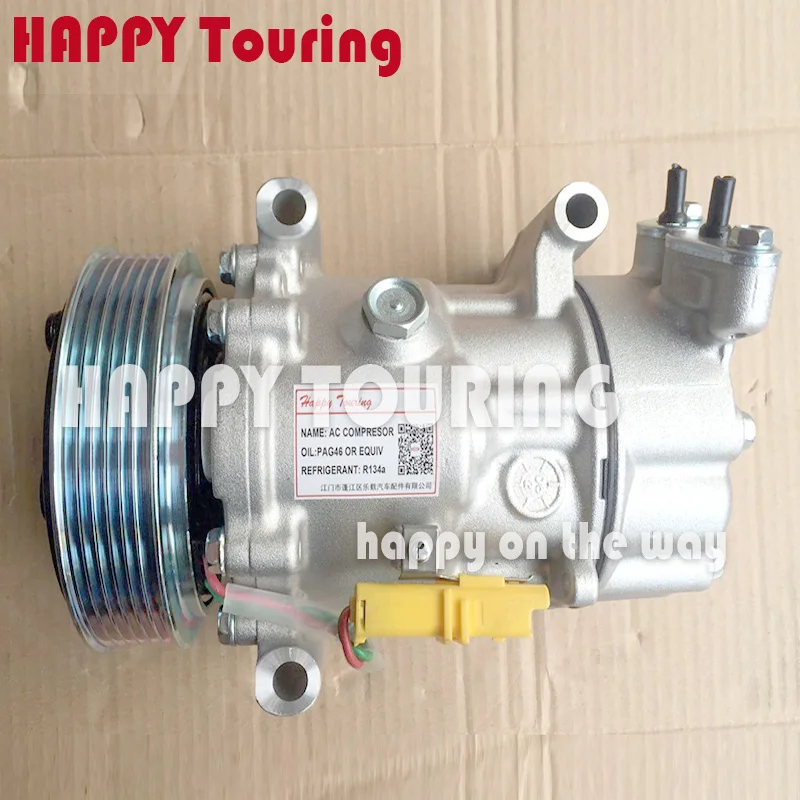 Компрессор A/C sanden sd6v12 1449 1450 9671456680 9655191680 для Peugeot 206 307 Citroen Fiat компрессор |