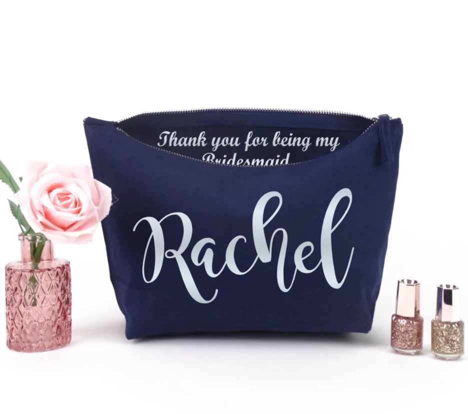 Индивидуальные золотистые Свадебные косметички с любым языком свадебная